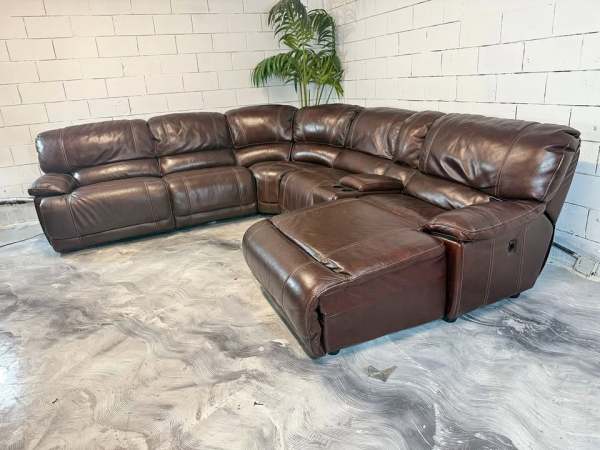 Leather Recliner Sectional Couch