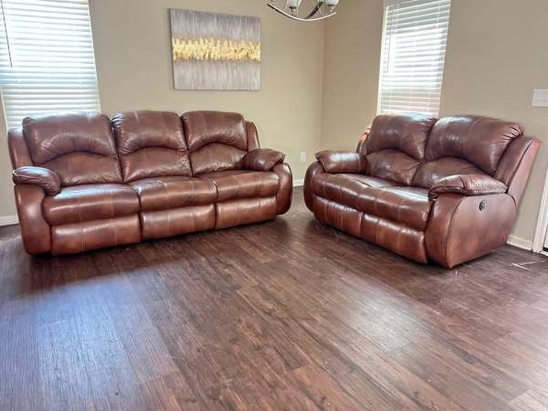Reclining Set Sofa & Loveseat With Power Recliners