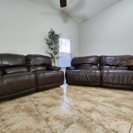 Leather Electric Recliner Set: Sofa & Loveseat