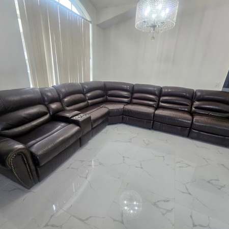 Leather Recliner Sectional Couch