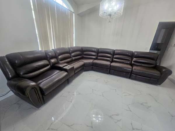 Leather Recliner Sectional Couch