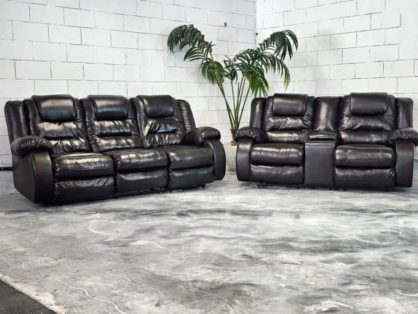 Reclining Set Sofa & Loveseat With Manual Recliners