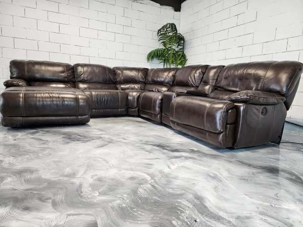 Leather Recliner Sectional Couch